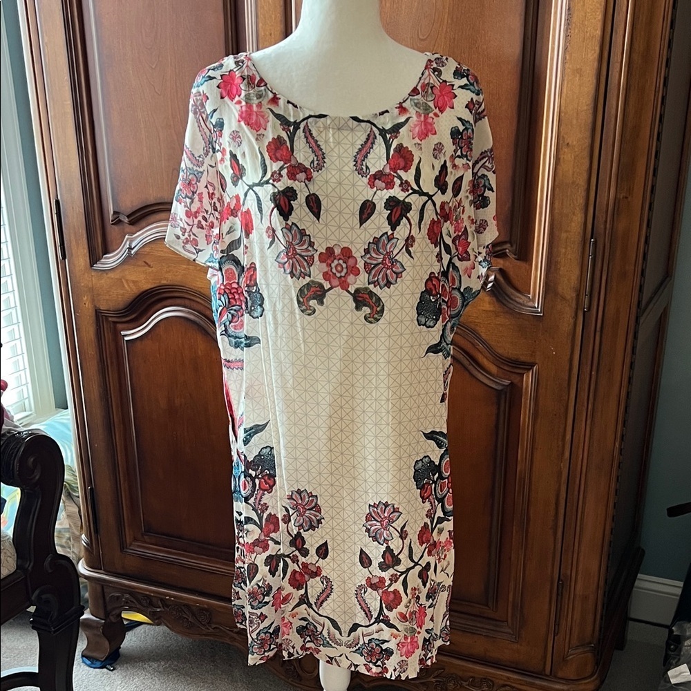 Anthropologie (Kavita Bhartia) Multicolor Floral Midi Dress with built in tank M